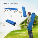Blue Foldable Double Camping Cot with Carry Bag