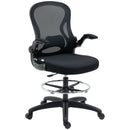Black Mesh Standing Desk Chair with Adjustable Armrests & Footrest