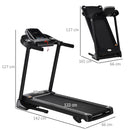 Foldable Black Treadmill, 2.0HP Incline Running Machine, LED Display, 12 Programs