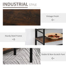 3-Tier Industrial Style Metal Storage Shelf - Black/Brown