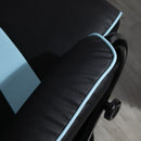 Blue Gaming Chair Set with Footrest - Recliner with Headrest and Lumbar Support