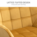 Yellow Modern Armchairs Set of 2 with Wide Arms and Slanted Back