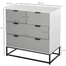 Modern White Chest of Drawers with Metal Handles
