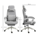 Grey Ergonomic High Back Office Chair with Reclining Backrest and Footrest