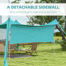 Sky Blue Beach Tent with Detachable Sidewall and Carry Bag