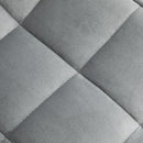 Velvet Upholstered Dining Chairs, Set of 2, Metal Legs, Grey