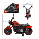 Red 6V Electric Motorbike with Training Wheels, One-Button Start