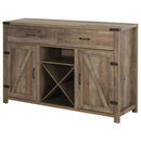 Bronze-Tone Rustic Style Side Cabinet with 2 Drawers & Cupboards - 140x39x58 cm
