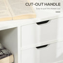 White 2-Drawer Bedside Cabinet with Storage Shelves