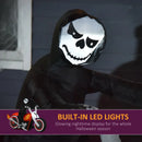 Black Inflatable Grim Reaper Motorcycle Halloween Decoration with LED Lights
