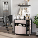 White Rolling Kitchen Storage Cart with Locking Wheels