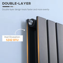 Grey Vertical Designer Radiator - 460 x 1600 mm Double Panel Water Heater