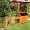 Yellow Wooden Chicken Coop with Run and Nesting Box - 180 x 92 x 78 cm