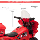 Red 3-Wheel Electric Ride-On Motorcycle for Toddlers with Lights and Music