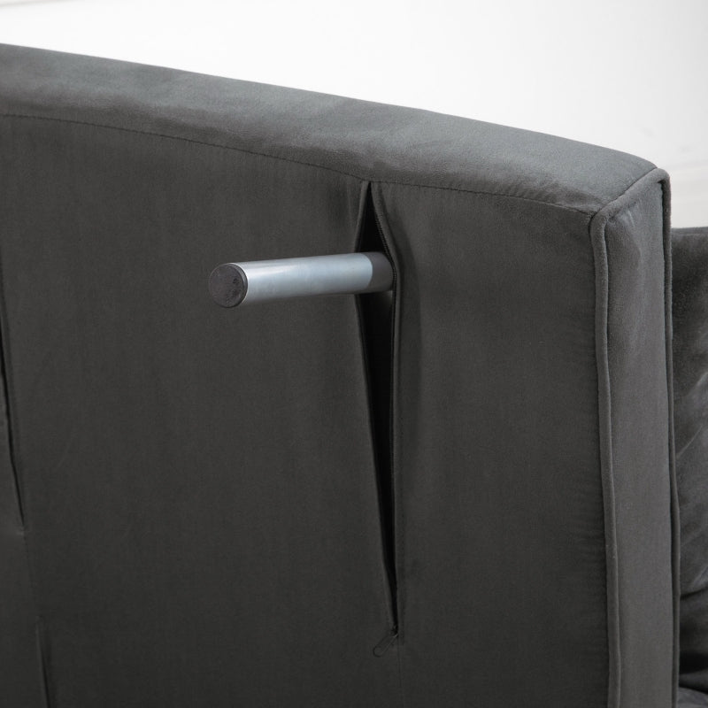 Dark Grey 4-in-1 Foldable Sofa Bed Chair with Pillow