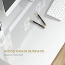 White Modern Home Office Desk with Storage Shelf - 90 x 50cm