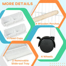 White Bird Cage with Stand, Perches & Wheels - Large Parrot Cage for Small Birds