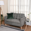 Grey Tufted 2 Seater Sofa with Hidden Storage