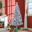 6ft Pre-Lit White Blue Fibre Optic Christmas Tree with LED Lights