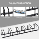 Black Bike Parking Rack for Floor or Wall Mount - 6 Racks, 179L x 33W x 27H