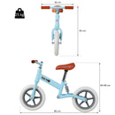 Blue 12" Kids Balance Bike No Pedal Bicycle with Adjustable Seat - Ages 2-5