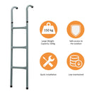 Galvanized Trampoline Ladder with Non-slip Mat - 12/14ft, Black