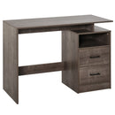 Grey Writing Desk with Drawers and Storage Shelf, 107 x 48cm - Home Office Study Workstation