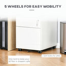 White 2-Drawer Lockable Steel File Cabinet for A4/Letter/Legal Files