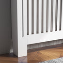 White Slatted Radiator Cover Cabinet - MDF Grill (112 x 19 x 81 cm)