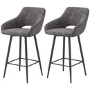 Grey Velvet Bar Stools Set of 2