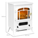 White Electric Stove Fireplace, Flame Effect, 950/1850W