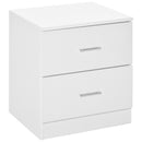 Modern White 2-Drawer Bedside Table Nightstand for Bedroom