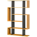 5-Tier Natural Wood Bookshelf with 13 Open Shelves
