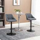 Modern Dark Grey Swivel Bar Stools Set of 2 with Armrests and Footrest