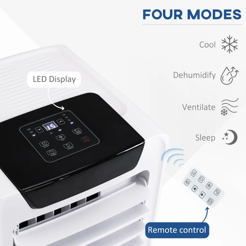 Portable 10000 BTU Air Conditioner - White, 3-in-1 Unit with Remote Control
