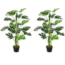 Green Artificial Monstera Tree Set, 100cm, 21 Leaves, Indoor/Outdoor Decor, Pack of 2