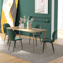 Set of 4 Green Flannel Tub Dining Chairs