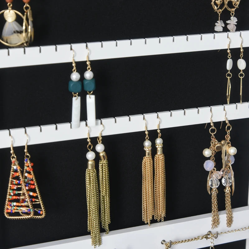 White Standing Mirror Jewelry Cabinet