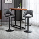 Black Adjustable Swivel Barstools Set of 2 with Footrest