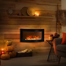 Curved Glass Electric Fireplace with 7 Colour Side Lights, 1000/2000W, 89.2cm x 48cm
