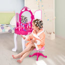 Fuchsia Kids Vanity Dressing Table Set with Lights and Music