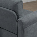 Grey Upholstered Accent Chair with Rolled Arms and Back Pillow