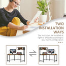 Brown L-Shaped Computer Desk with Storage Compartments