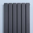Grey Vertical Designer Radiator - 456 x 1800 mm Double Panel Wall Heater