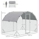 Galvanised Chicken Run with Water-Resistant Cover, 2.8 x 1.9 x 2m