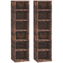 Set of Two Mid Brown Wood-Effect CD Storage Units