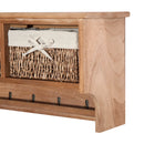 Brown Wall Mounted Coat Rack Shelf with Baskets and Hooks