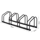 Black Bike Parking Rack - Wall or Floor Mount Bicycle Storage (4 Racks)