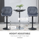 Dark Grey Adjustable Swivel Barstools Set of 2