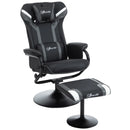 Grey Gaming Chair Set with Footrest, Recliner, Headrest & Lumbar Support